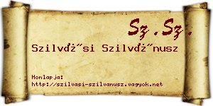 Szilvási Szilvánusz névjegykártya